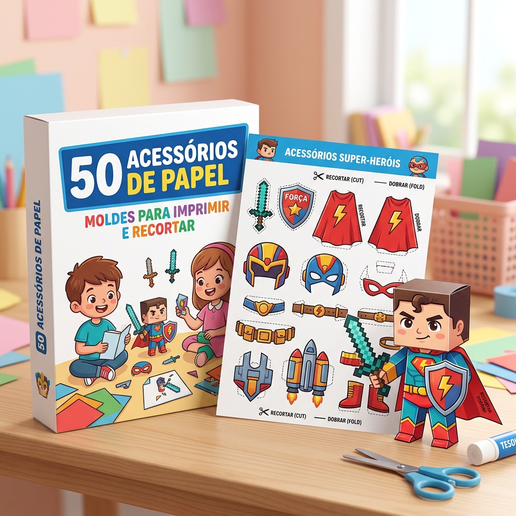 Mockup do PDF 50 Acessórios de Papel em Português